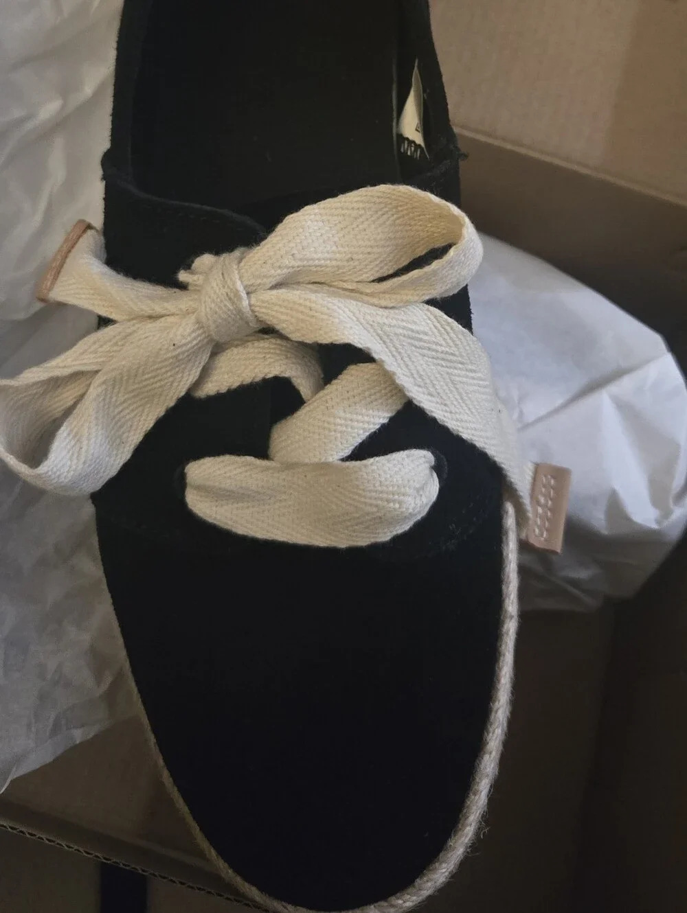 Toms Black Carolina Lace Up Espadrille